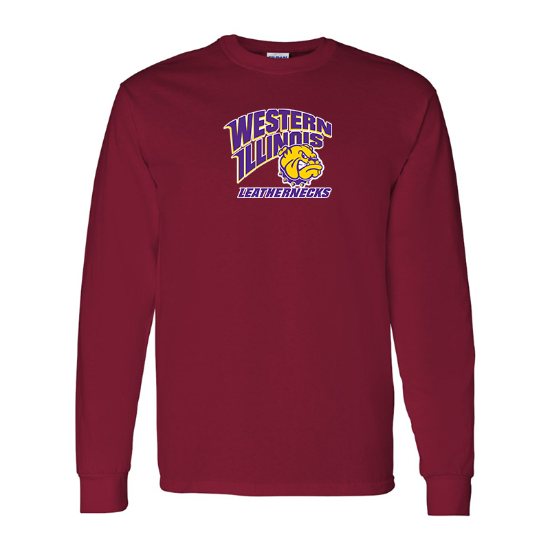 Men's Western Illinois Leathernecks Gildan Heavy Cotton Long Sleeve T-Shirt